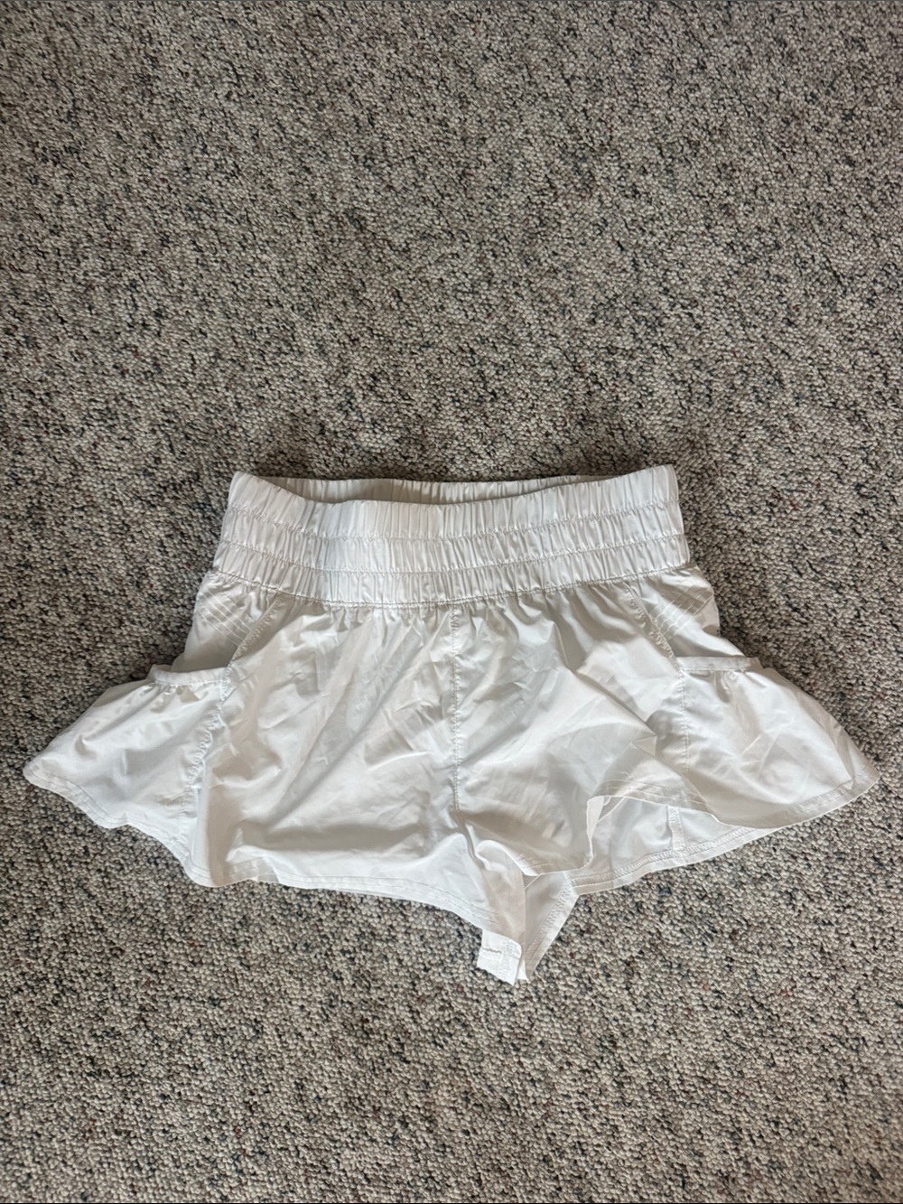 White Get Your Flirt On Shorts- WORN ONCE- Size Small